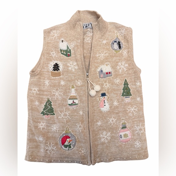 KEREN hart Jackets & Blazers - Keren Hart Holiday Embroidered Sweater Holiday Vest - Size Small/X Small